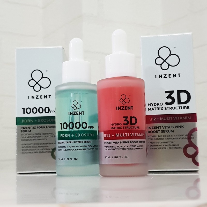 INZENT PDRN 10000PPM Exosome Serum + Vita B Duo Set Plump & Dewy Glow 30ml