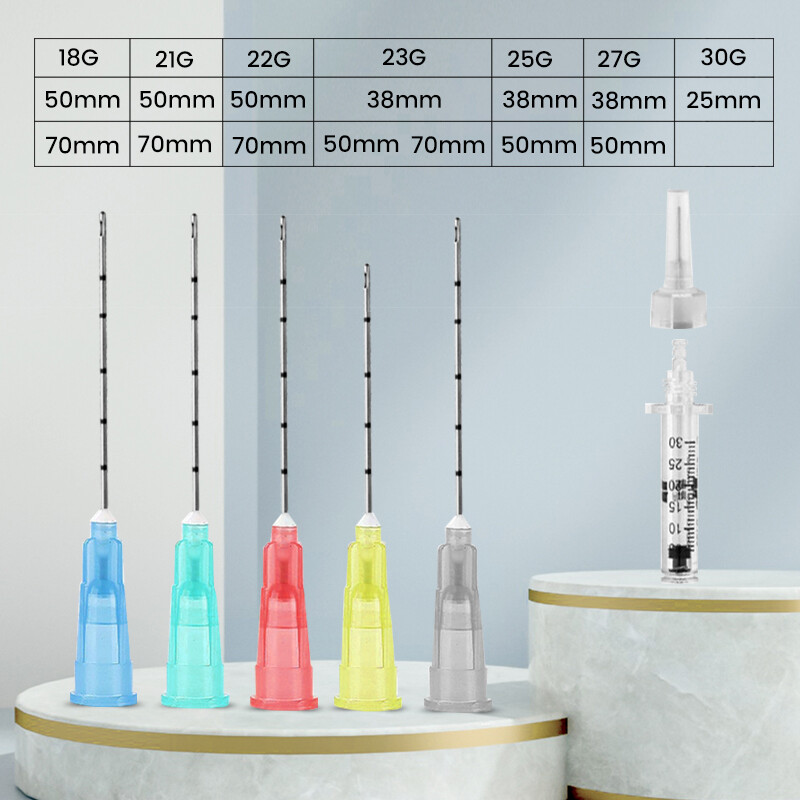 Sterile Cannula Pins Microcannula Blunt Tip for Filler 18G-30G 10Pcs Pins Newest