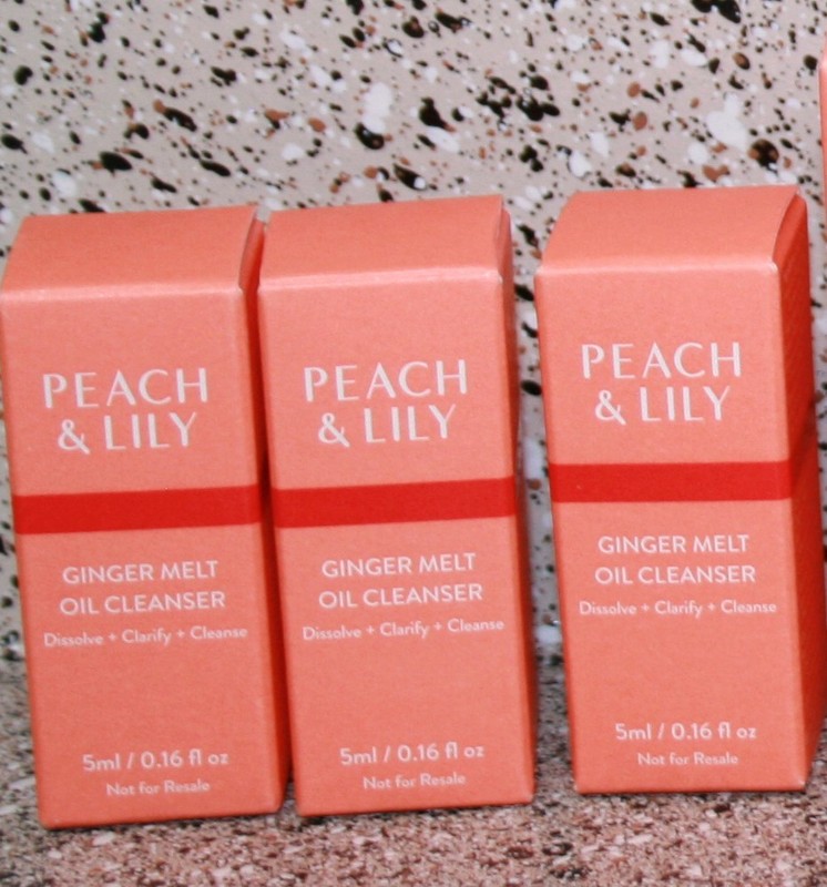 3 x Peach & Lily Ginger Melt Oil Cleanser 0.16oz 5mL Travel Size = 0.48oz