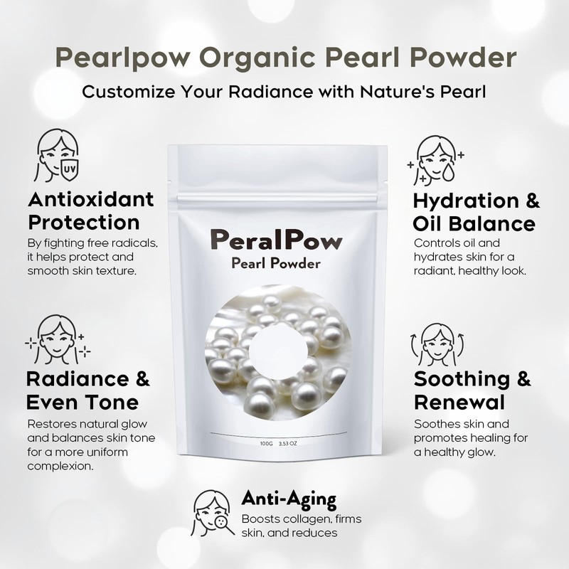 Pearl Powder Organic, 100g Natural DIY Skincare, Anti Aging, Minimizes Pores gallery