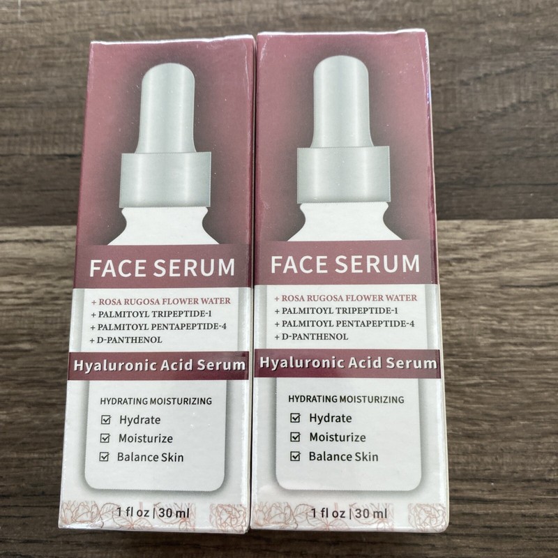 2pack Lakibole HYALURONIC ACID SERUM MOISTURIZING FACE ANTI-WRINKLE 1 OZ/az