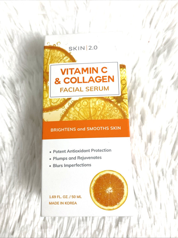 Skin 2.0 Vitamin C & Collagen Facial Serum Brightens Smooths Skin Made In Korea