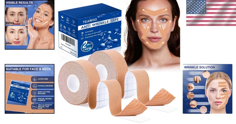 Facial Myofascial Lift Tape – Waterproof Anti-Aging Skin Solution with 2 Rolls gallery