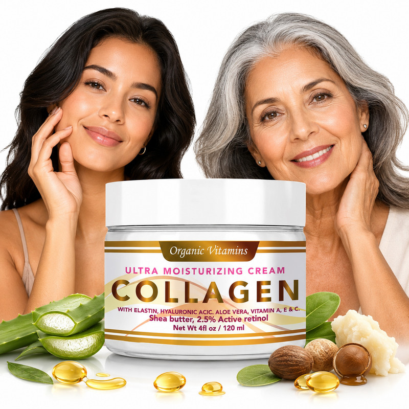 5 JAR PACK organic Collagen Beauty Cream 4oz VITAMIN E SKIN CARE colageno gallery