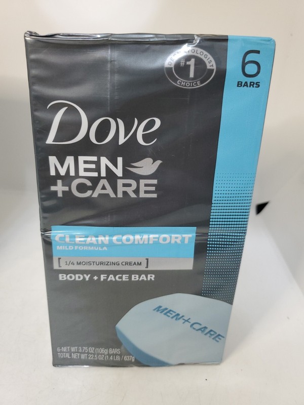 Dove Men + Care Clean Comfort Moisturizer Cream Bars, 3.75 oz( 1 pack of 6)