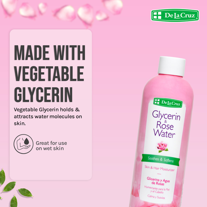 De La Cruz Glycerin & Rose Water Skin Moisturizer 8 oz. (8 BOTTLES) B.B. 05/2026 gallery