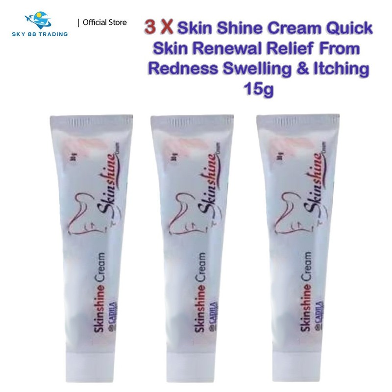 3x Skin Shine Cream Quick Skin Renewal Relief From Redness Swelling &itching 15g