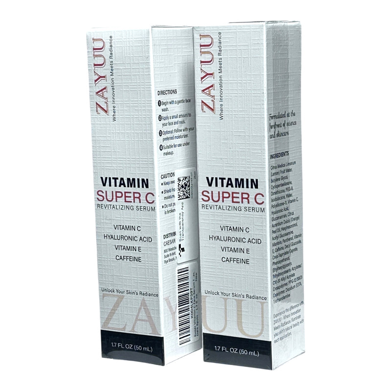 Zayuu Super Vitamin C Serum All-In-One Hydrating Anti-Aging 1.7 fl. oz. (2-Pack)