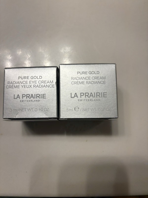La Prairie Pure Gold Radiance Eye Cream 3 ML & Face Cream 5 ML New In Box’s.