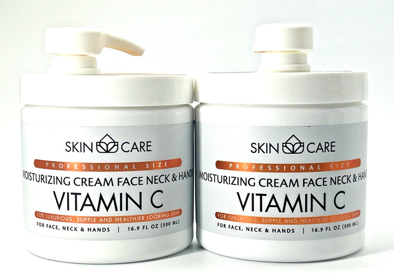 2 Pack SkinCare Professional Size Vitamin C 3-in-1 Cream 16.9oz Face Neck Hands