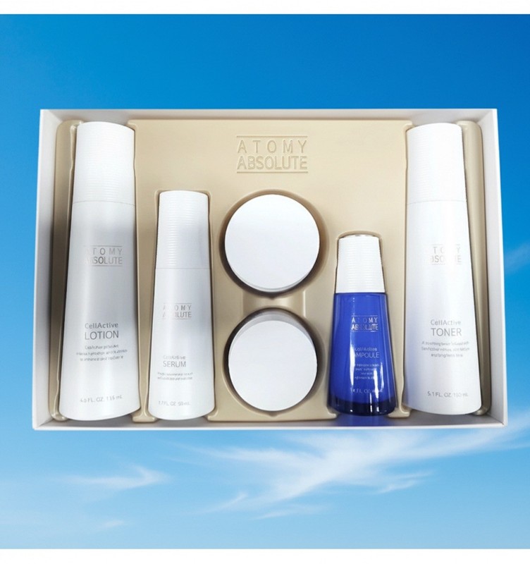 ATOMY Absolute Skincare Set Toner Ampoule Serum Cream 6Set free shipping