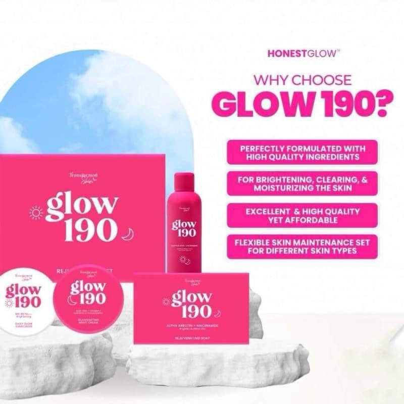 Buy 1 Take 1 HonestGlow GLOW 190 4-Step Facial Skin Care Set 190ml gallery