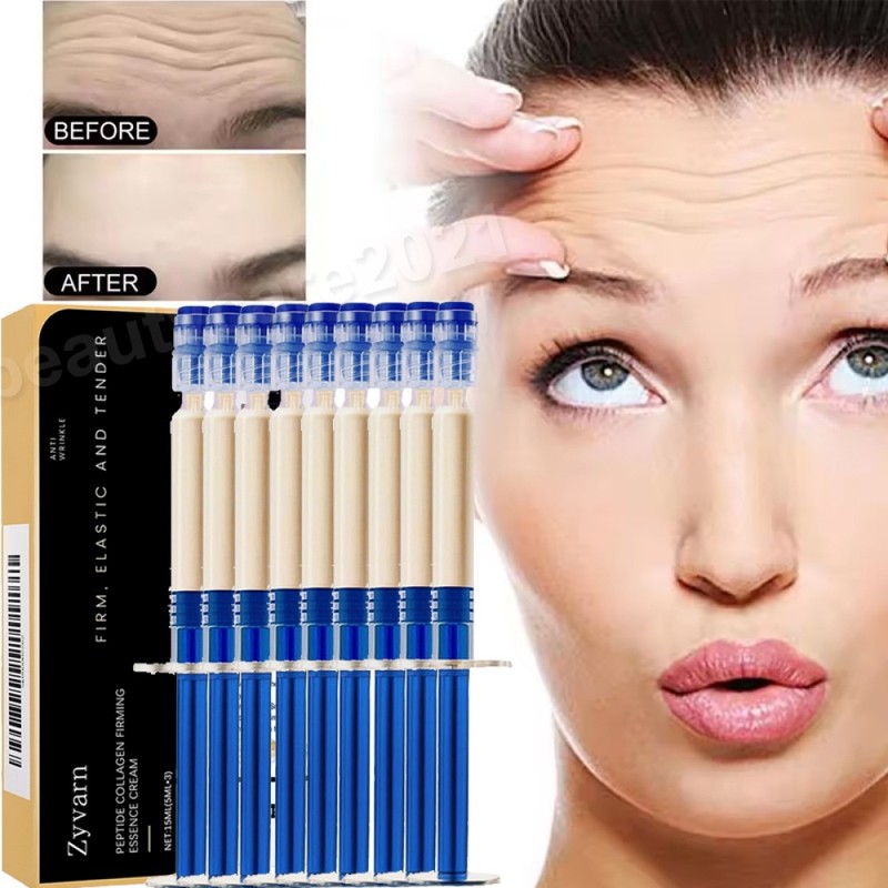 9Pcs Polypeptide Collagen Elastic Essence Cream Anti-Wrinkle Micro-Molecular 5ml