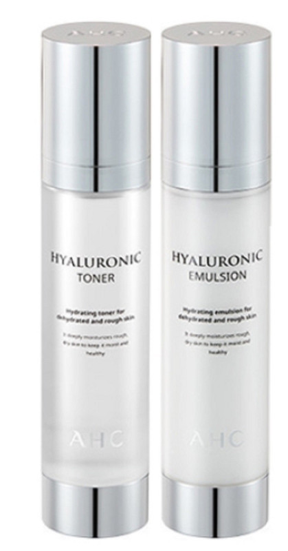 Korea Cosmetic AHC Hyalruronic Toner 100Ml Emulsion 100Ml 2Pcs Set Free Sample gallery
