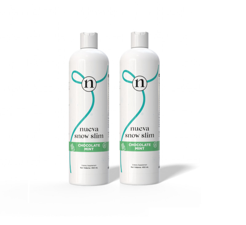 2 Bottles Nueva Snow Slim Liquid Collagen Chocolate Mint 15.2 fl/Each NEW