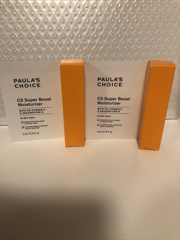 2xPAULAS CHOICE C5 Super Boost Moisturizer .10oz/3mL Trial/Travel Size NIB seal