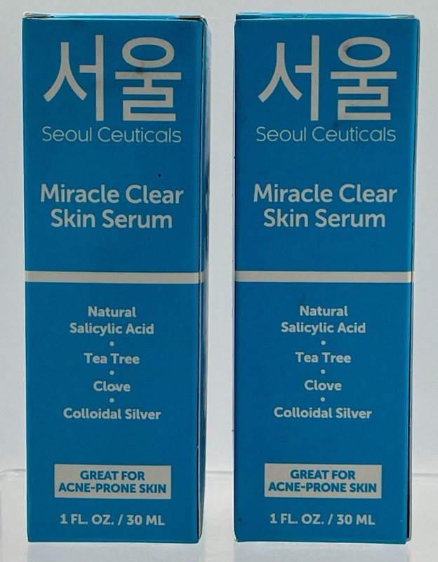 Lot of 2 Seoul Ceuticals Miracle Clear Skin Serum 30ml Facial Serum EXP 07/2027