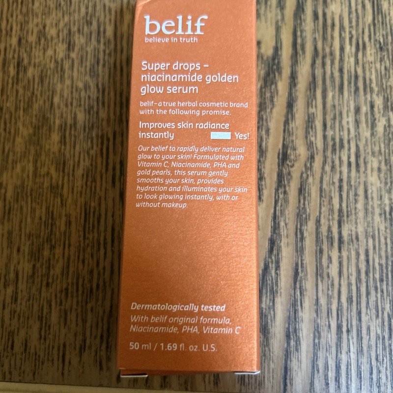 belif Super Drops Niacinamide Vitamin C Golden Glow Serum, 1.69oz NIB