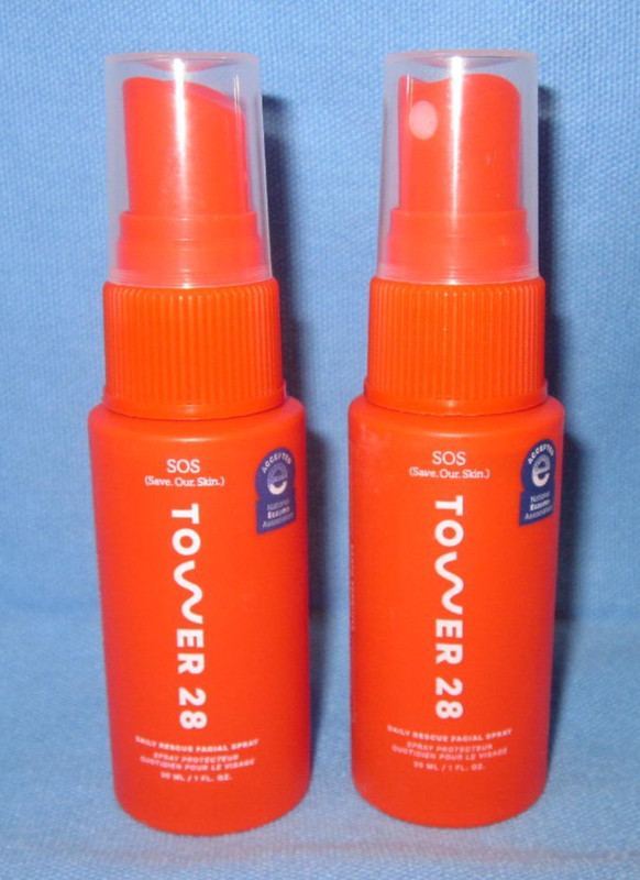 2 Bottles of ~ Tower 28 Beauty Mini SOS Daily Rescue Facial Spray
