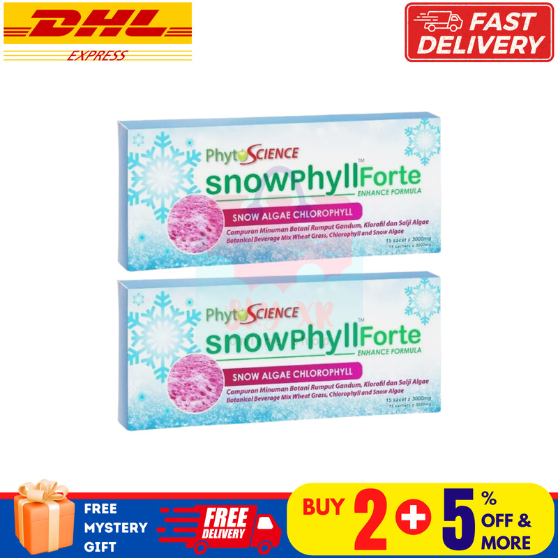 2 X Phytoscience Snowphyll Forte Snow Algae Chlorophyll & Mulberry Leaf Extract