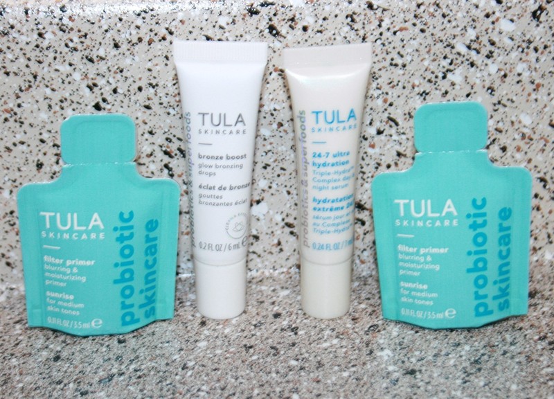 4 x Sample Tula 24-7 Ultra Hydration Serum / Bronze Boost Drops / Filter Primer