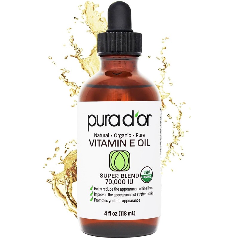 PURA D’OR Dor Organic Vitamin E Oil Super Blend 70,000 IU 4 OZ Natural Vegan USA