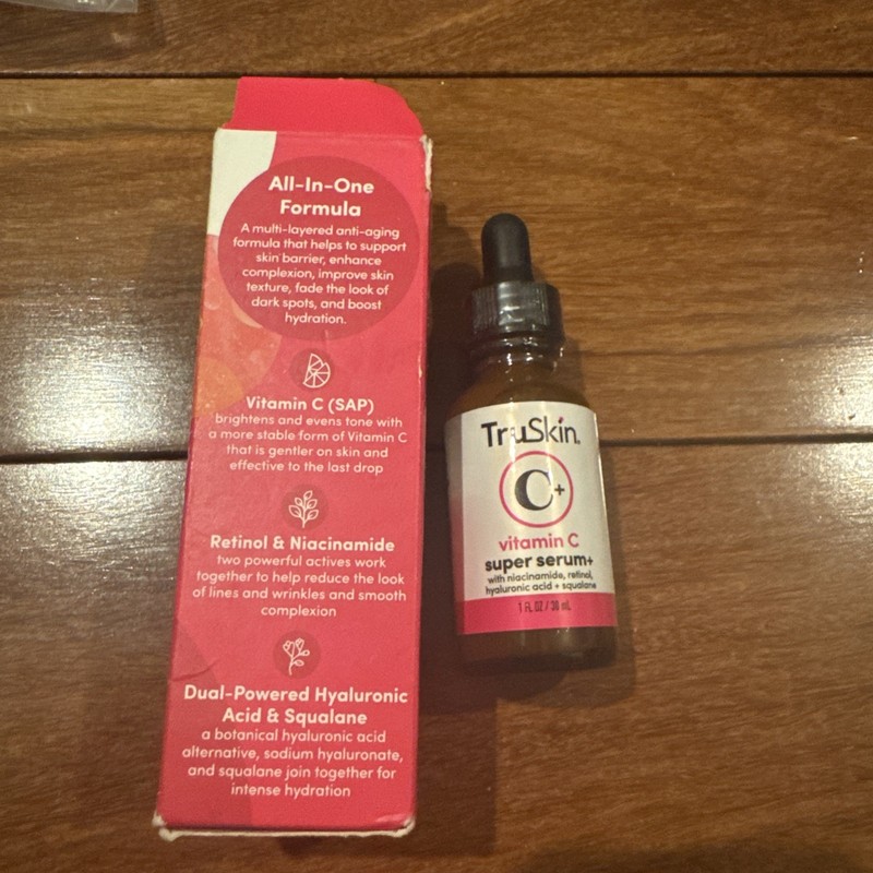 TruSkin Vitamin C Facial Super Serum w/ hyaluronic acid, retinol, 1 fl oz , New
