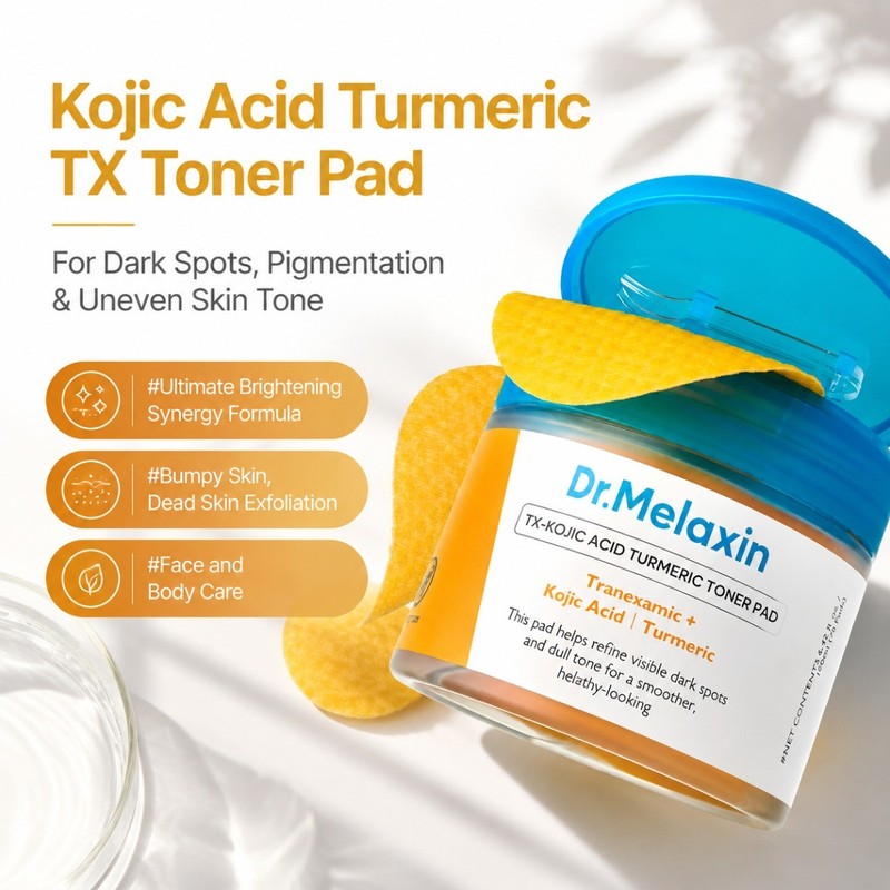 Dr.Melaxin Kojic Acid Turmeric Toner Pads 70pcs Fade Dark Spot Brighten Skin gallery
