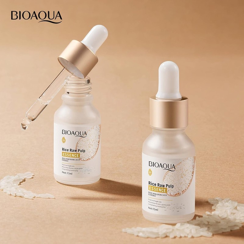 BIOAQUA Rice Raw Pulm Face Essence Hyaluronic Acid Shrink Pores Serum Skin 15ml gallery