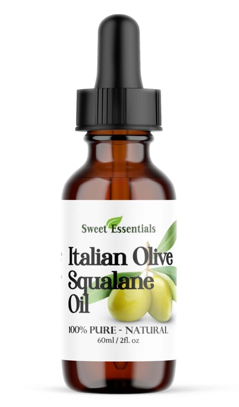 100% Pure Olive Squalane Oil, 2oz Glass, Imported From Italy, Natural Anti-Aging