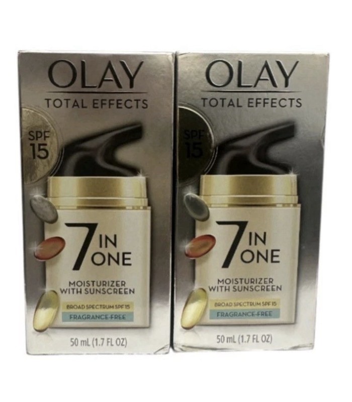 2 Pack Olay Total Effects 7 In One SPF 15 Fragrance-Free 1.7 fl oz Read Desc