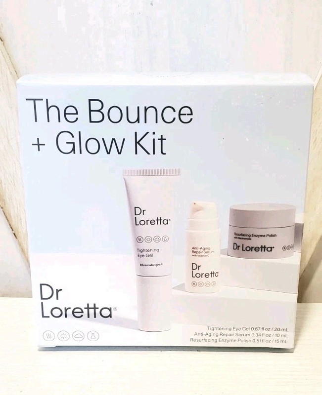 Dr. Loretta The Bounce And Glow Kit, Eye Tightening Gel, Serum and Enzyme Polish