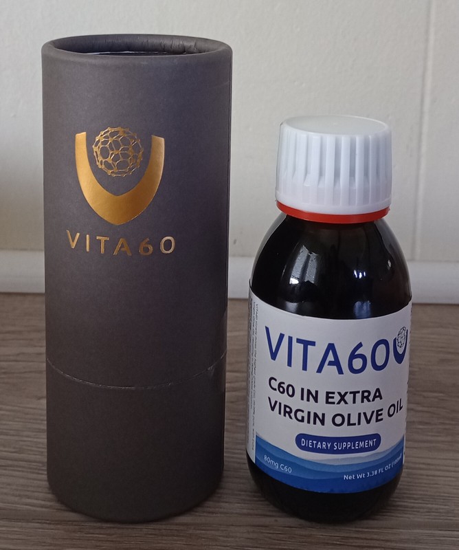 Vita60 C60 In Extra Virgin Olive Oil 3.38 oz./ 100ml With 80mg Ultra Pure C60