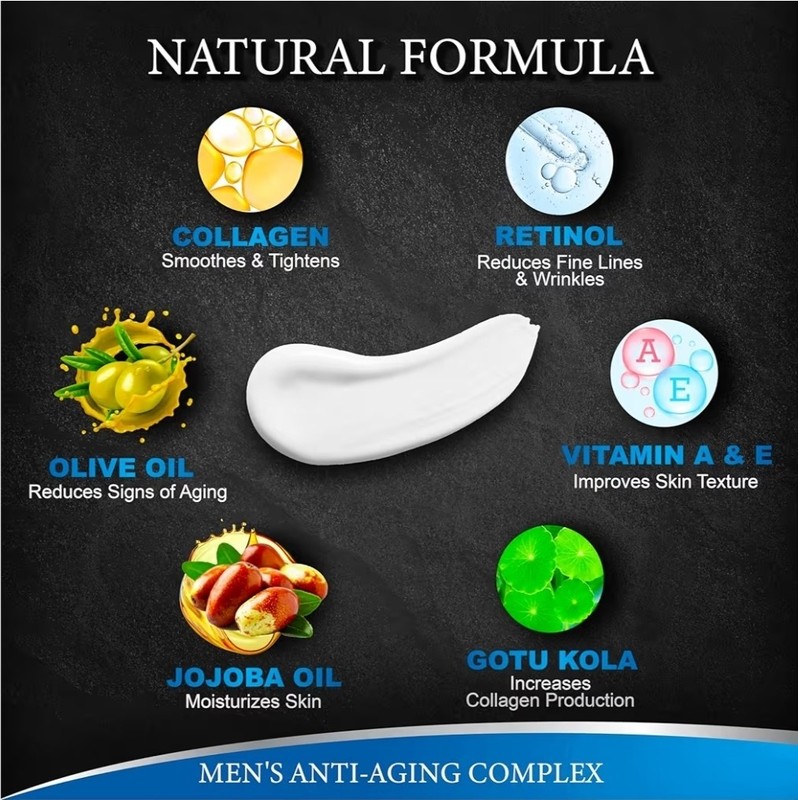 Crema Facial Hidratante Para Hombres Antienvejecimiento Con Colágeno y Retinol gallery