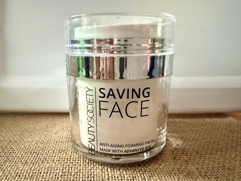 BEAUTY SOCIETY SAVING FACE Anti-aging foaming facial mask Full Size 1.76 Oz