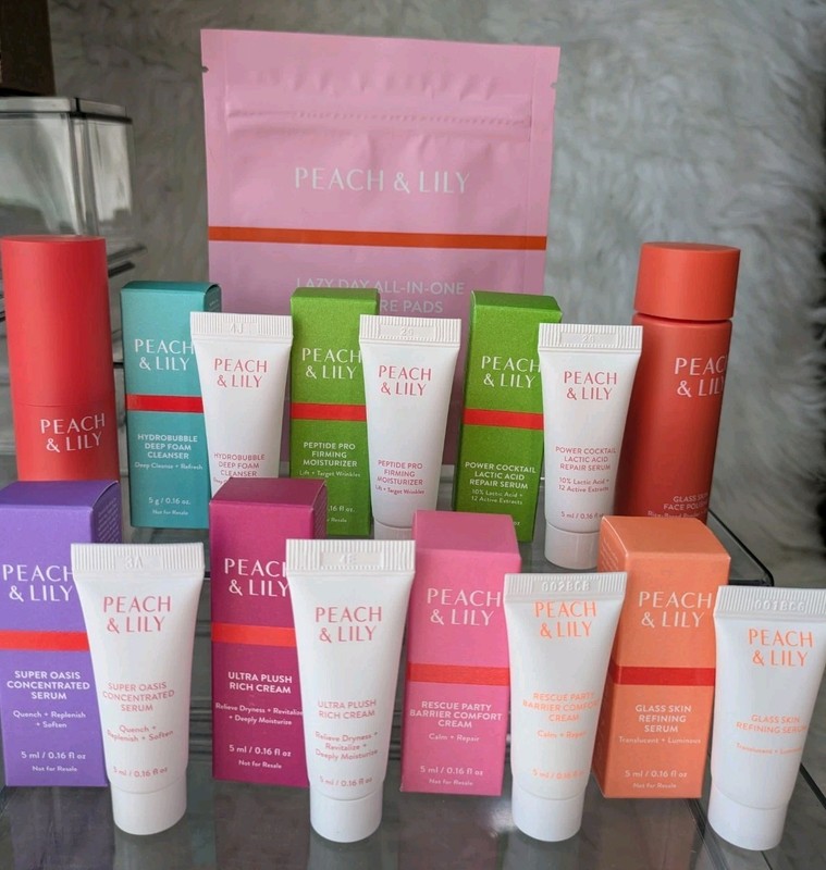 Lot of 10 Peach & Lily Assorted Cleansers Moisturizer Serums Firming Skin Care gallery