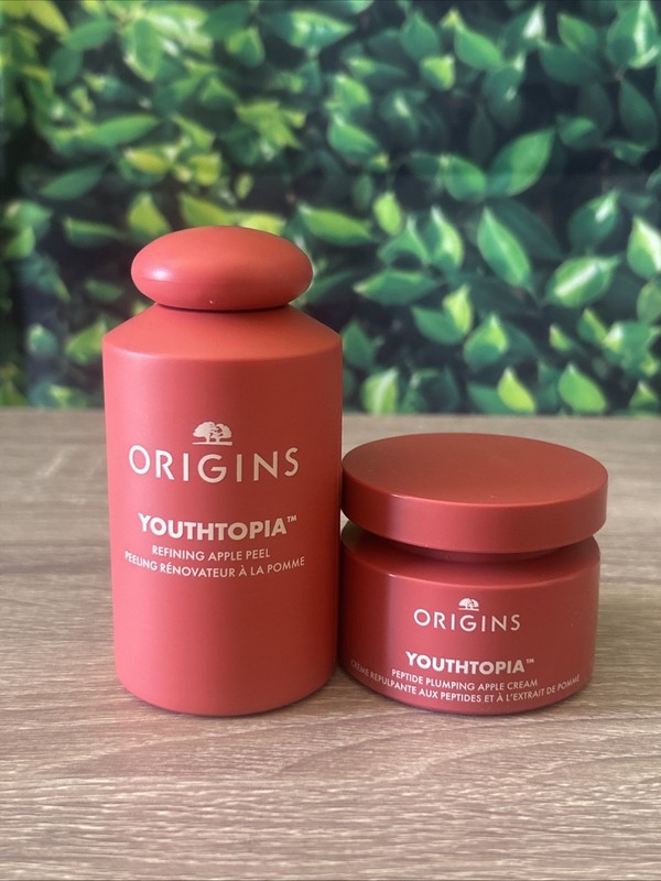 New ORIGINS Youthtopia Set: Refining Apple Peel & Peptide Plumping Apple Cream