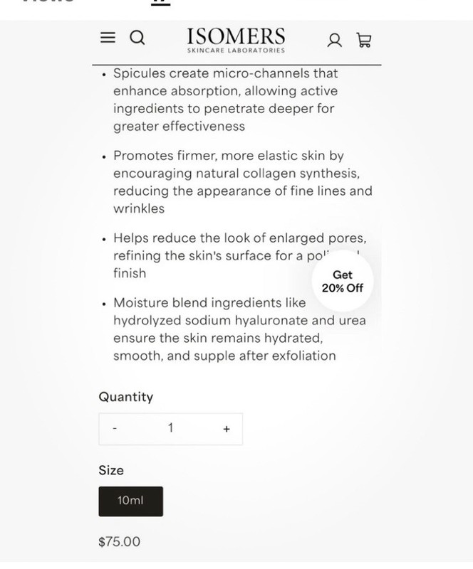Isomers LX Diamond Spicule Facial Serum Anti-Aging $75 Online gallery