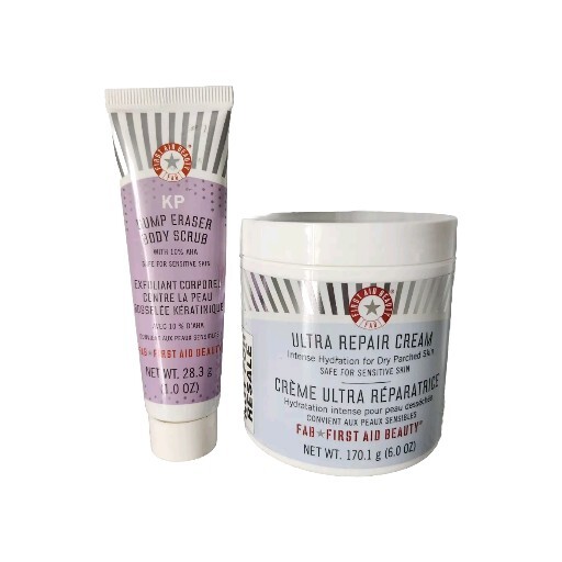 FIRST AID BEAUTY Ultra Repair Cream Intense Hydration 6oz + BODY SCRUB