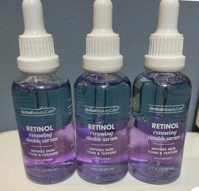 3 Global Beauty Care RETINOL Renewing Double Serum 1.7 fl oz (50mL) Refine, Tone