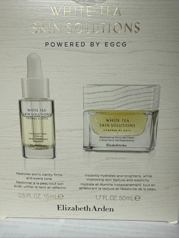 ELIZABETH ARDEN White Tea Skin Solutions Micro-Gel Cream, Bi-Phase Oil Serum Set