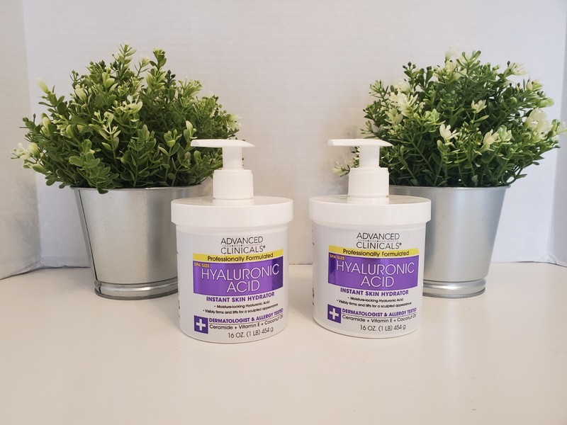 Advanced Clinicals~Hyaluronic Acid Cream Instant Hydrator 💜 Spa Size ~ 2 Pack