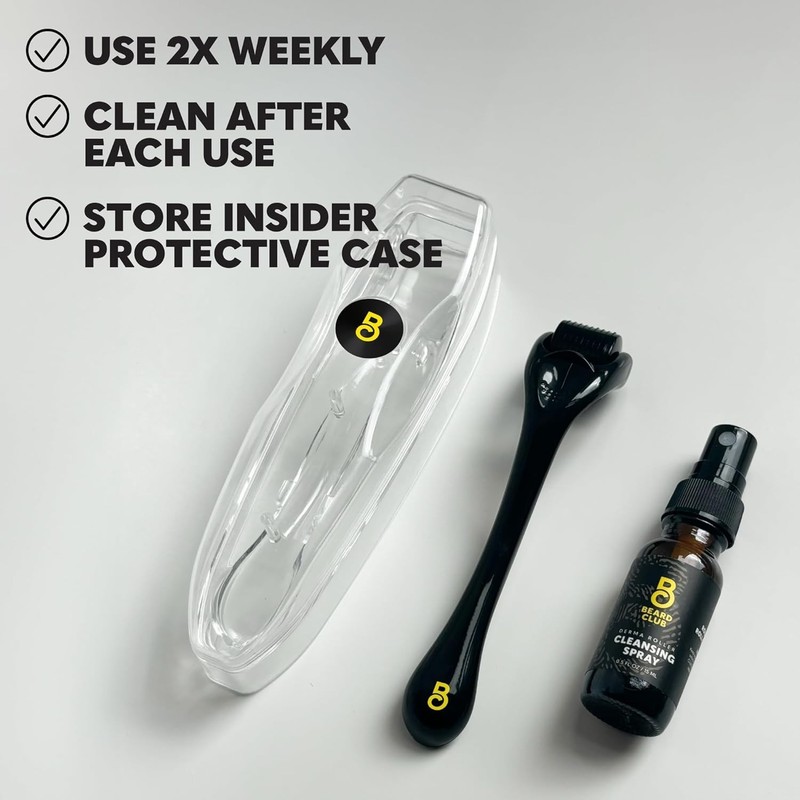 The Beard Club Derma Roller for Face, Body and Scalp - Microneedling Roller for gallery