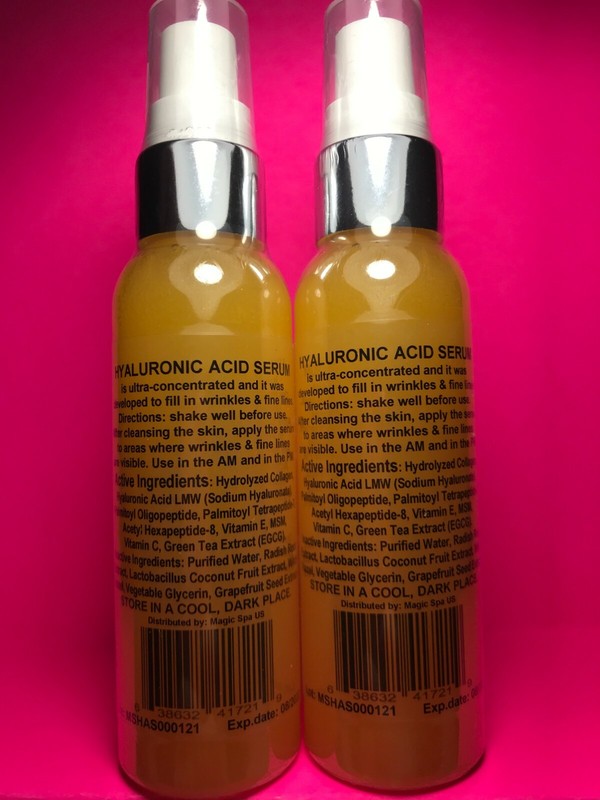 2*2oz. HYALURONIC ACID Serum LMW Collagen Matrixyl 3000, Wrinkle Filler Peptide gallery