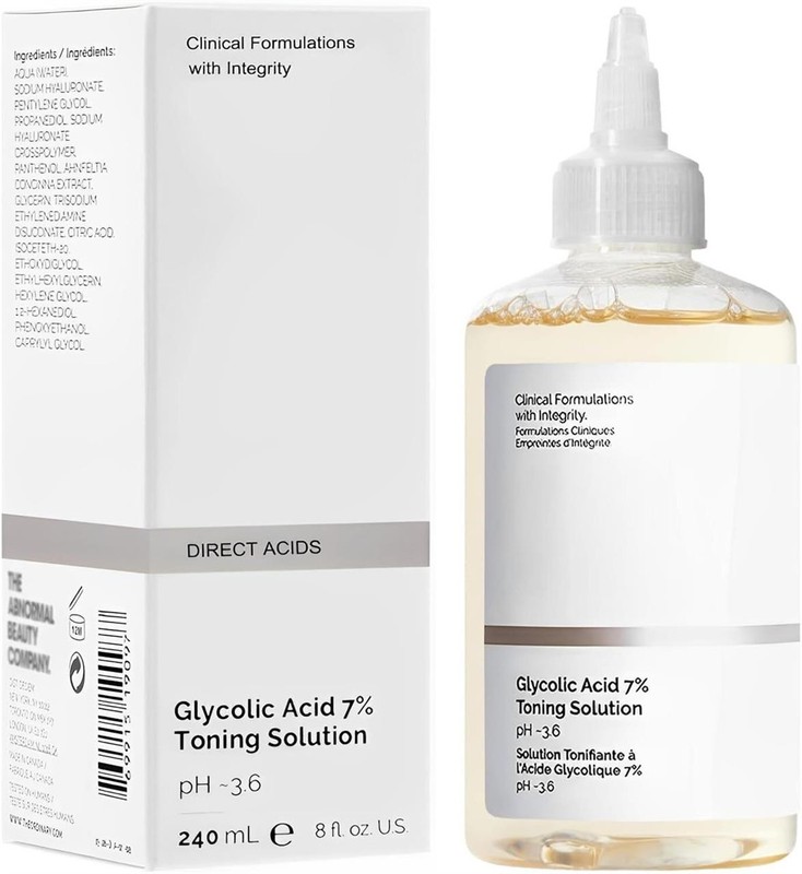 Glycolic Acid Toning Solution, 8 Fl Oz Exfoliator 7% Toner Gently, NEW
