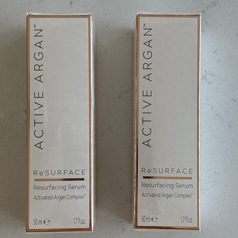 2 pk 1.7fl oz each Active Argan Resurfacing Serum Activated Argan Complex Sealed