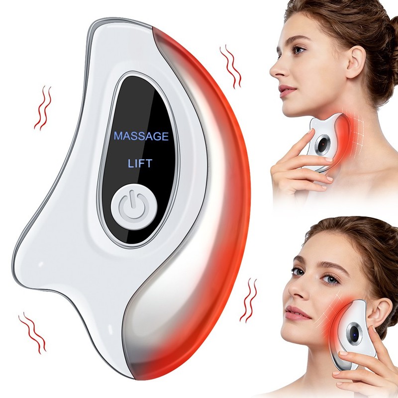 Electric Gua Sha Facial Tool, Heated Vibration Massager Anti-Aging & Puffiness gallery