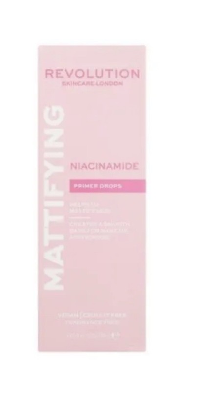 Revolution Mattifying Niacinamide Primer Drops Apply AM 1.01 Oz – New