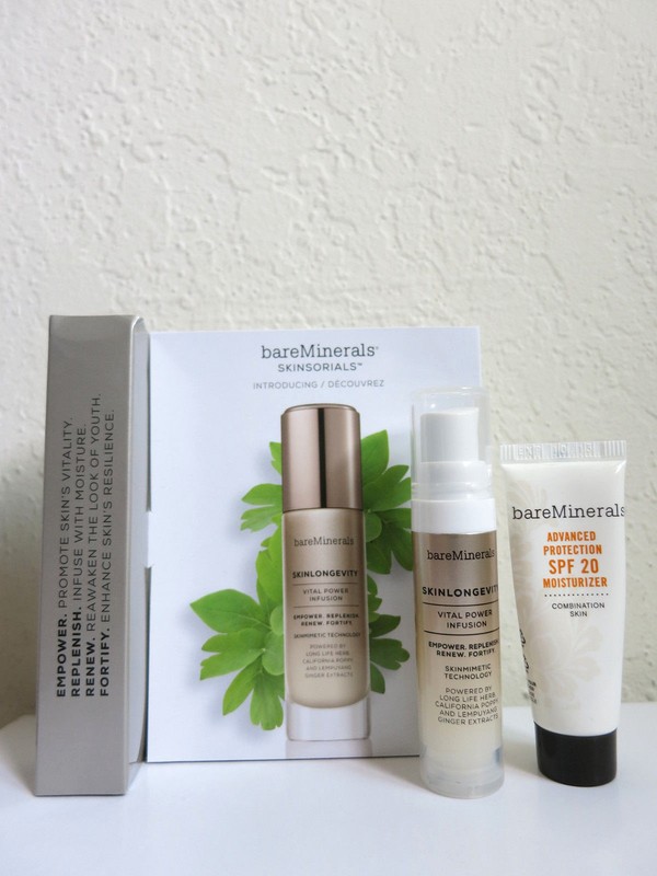 Lot of (2) Bare Minerals SkinLongevity Minis & Advanced Protection Moisturizer