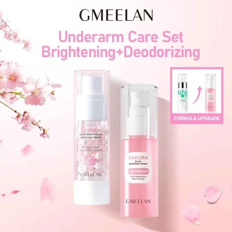 2 X Gmeelan Sakura Gluta Brightening Underarm Cream 30g + Deodorant Spray 50ml gallery
